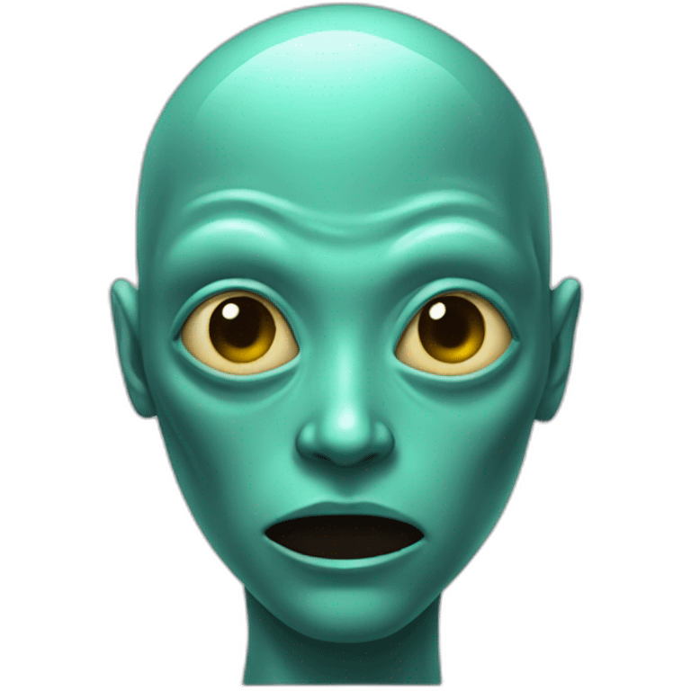 two faced alien and human emoji