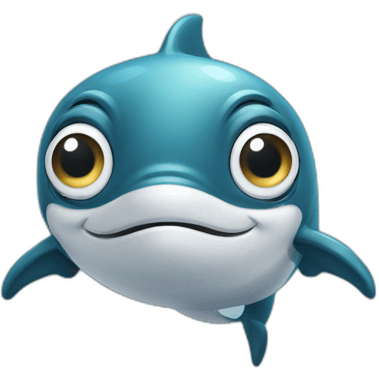 A dolphin with a monocle emoji