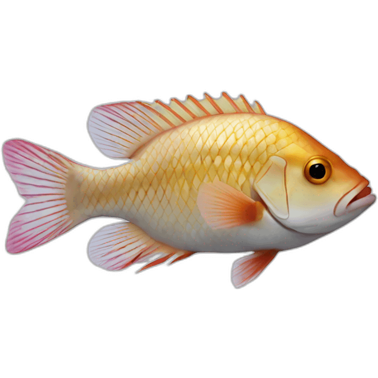 Tilapia fish with no red color  emoji