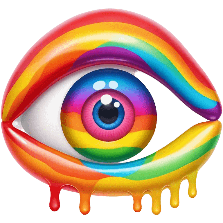 melted rainbow gummy eye emoji