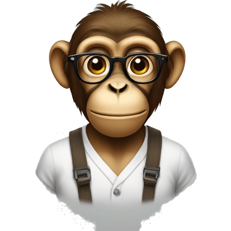 monkey wearing nerd glasses emoji