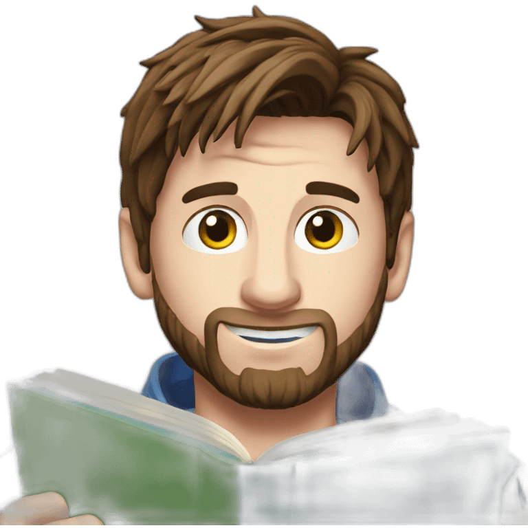 Messi with notebook emoji