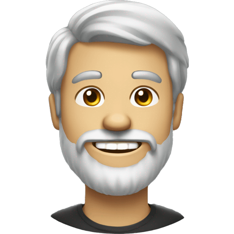 A bearded man grinning emoji