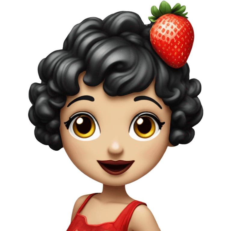 Betty boop eating strawberries  emoji