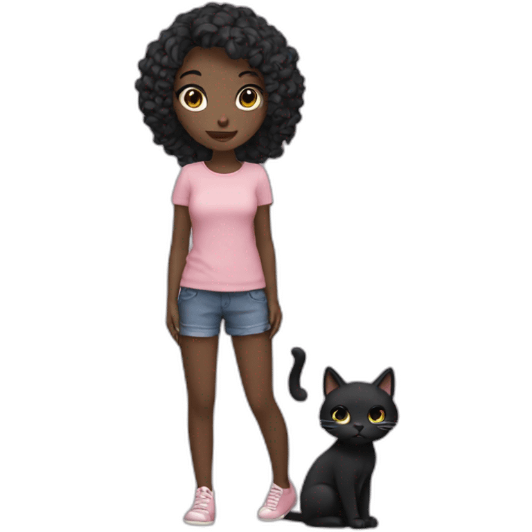 Black cat girl emoji