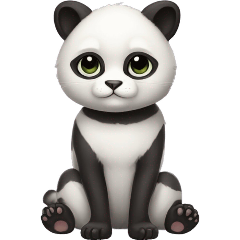 cute masked panda-cat-hybrid full body emoji