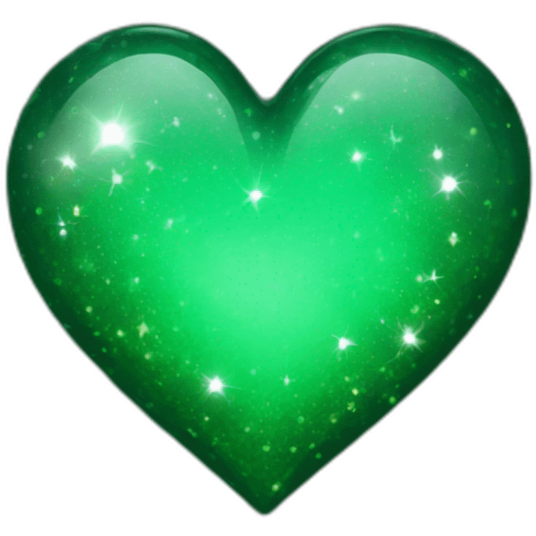 magic sparkling dark green heart emoji