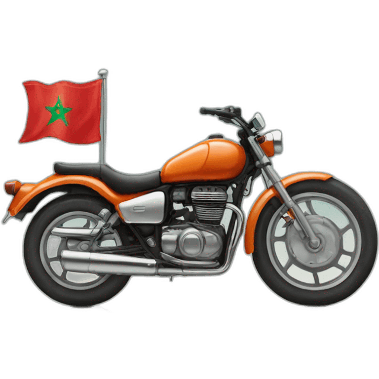 quelqu'un sur une moto avec le drapeau du Maroc derrière emoji