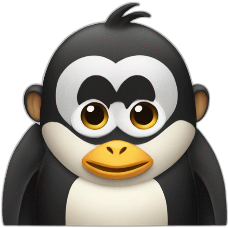 Half monkey half penguin emoji