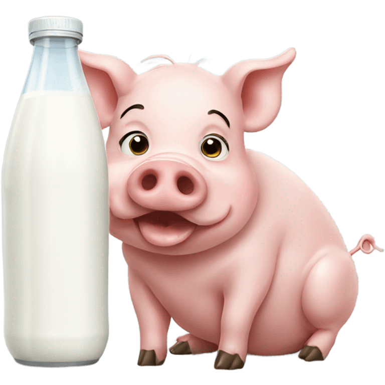 Pig eating some milk emoji