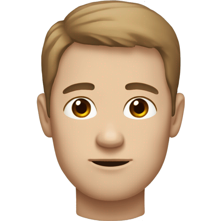 white man with rectangular face, some pigment on skin, thin brown hair emoji