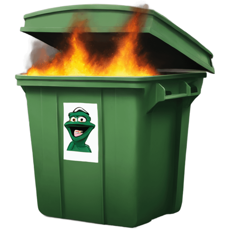 Oscar the grouch dumpster fire  emoji