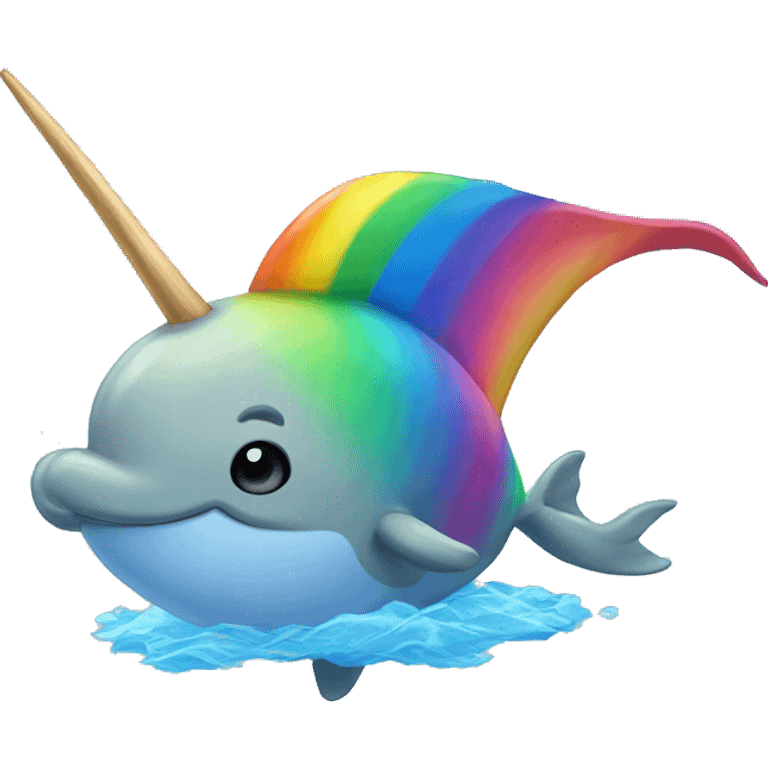 Rainbow Narwal  emoji