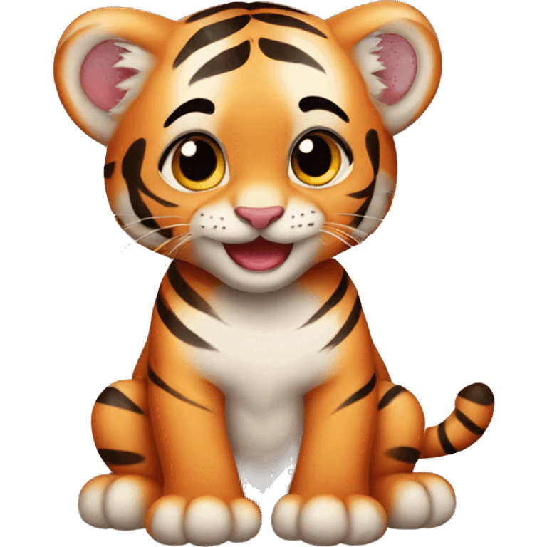 Baby tiger in love emoji