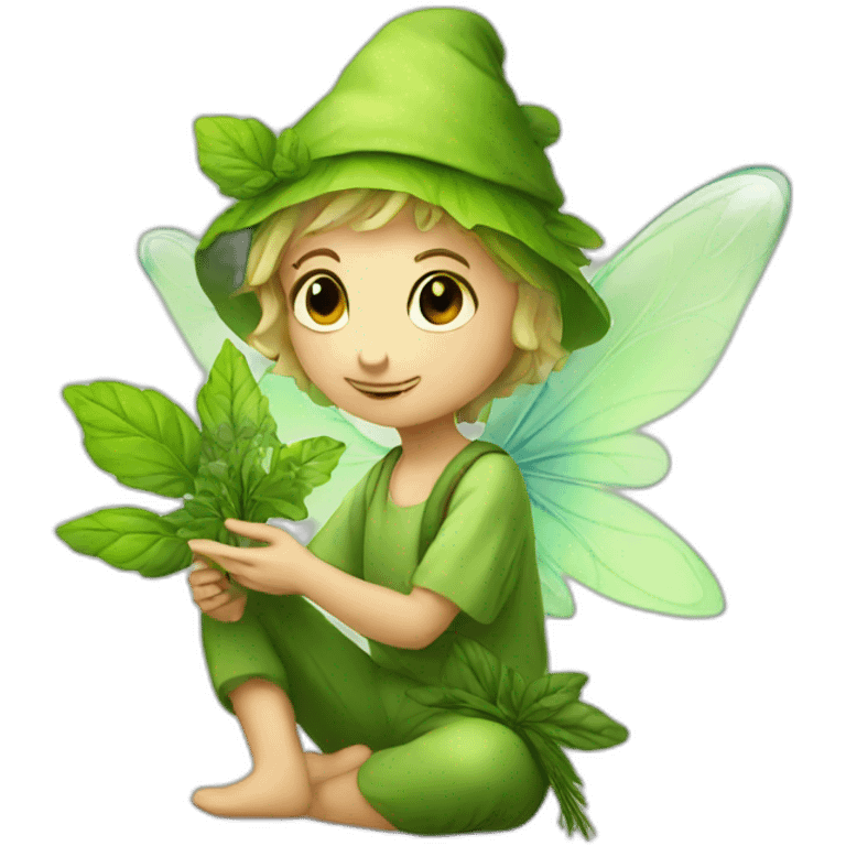 Cute fairy smoking herbs emoji