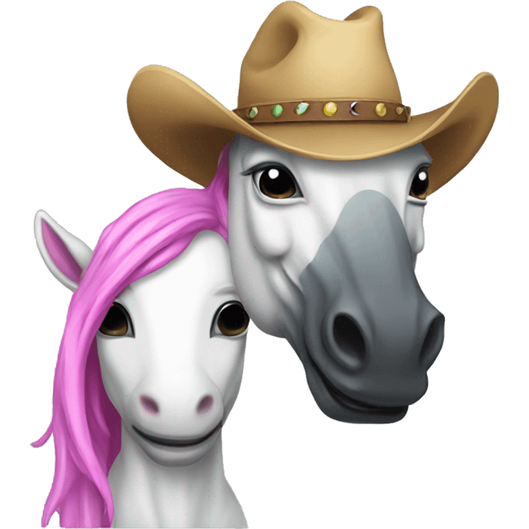 alien unicorn with cowboy h emoji