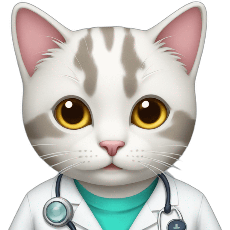 a cat wearing doctor dress emoji