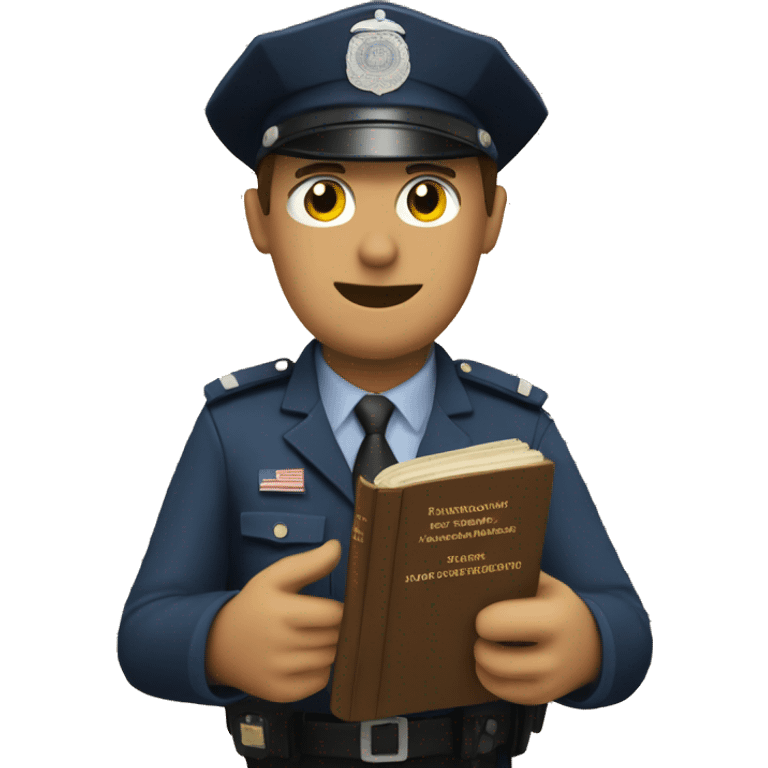 A policeman with the constitution in his hands emoji