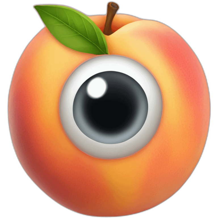 peach fruit with an eye emoji