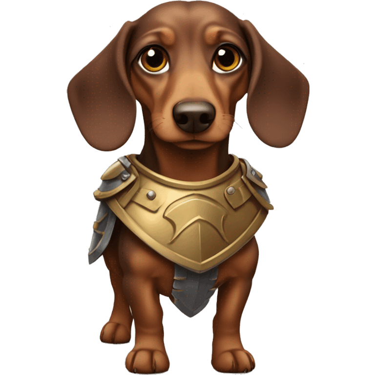 A dachshund gladiator  emoji