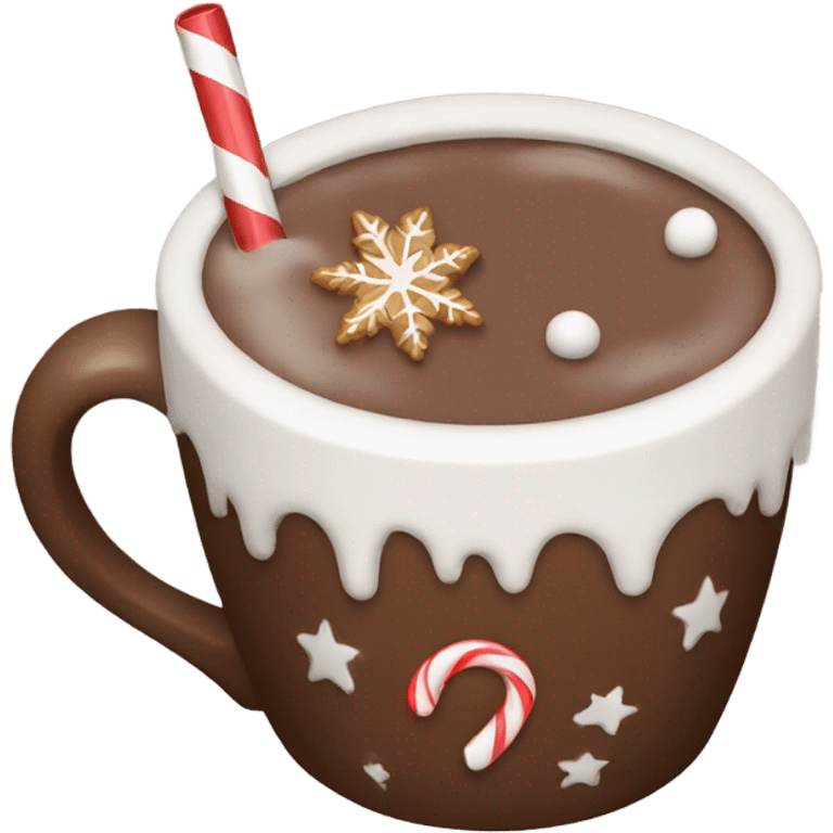 Christmas cup with hot chocolate  emoji