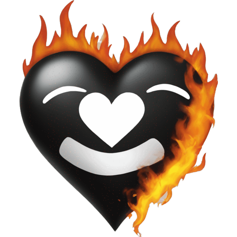 Black heart on fire emoji