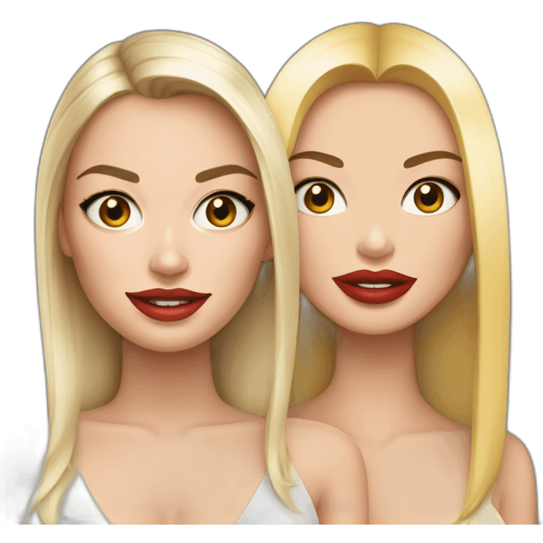 Margot robbie and megan fox with straight hair emoji