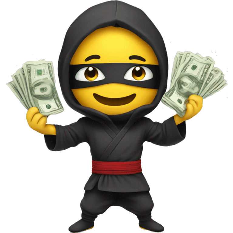 happy ninja with money emoji