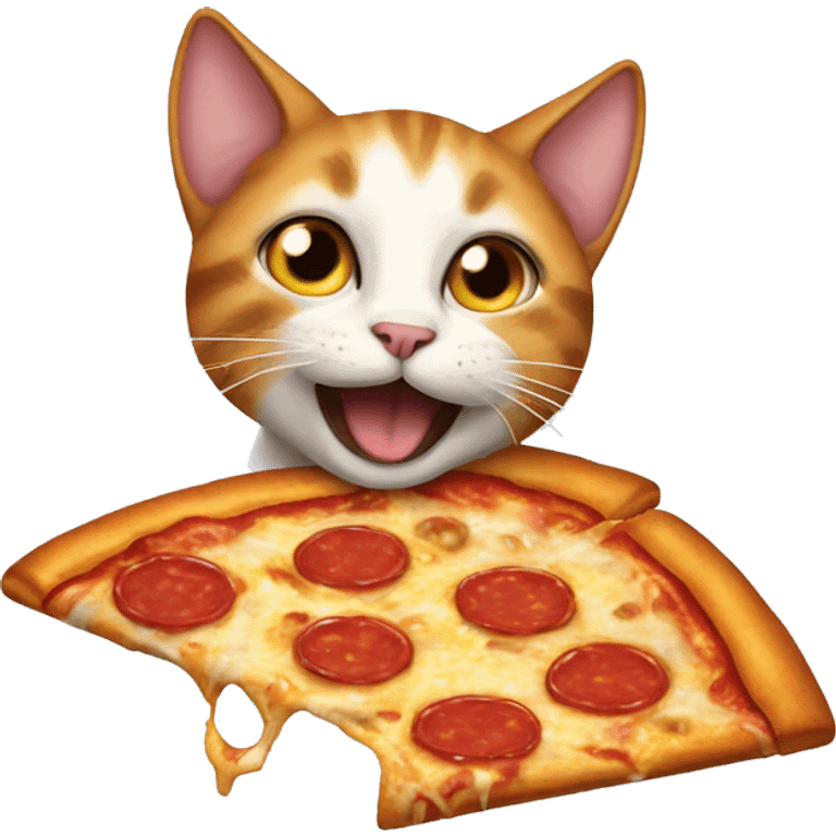 Cat eat pizza emoji