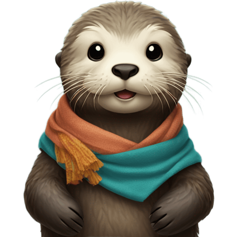 A sea otter wearing a pashmina  emoji