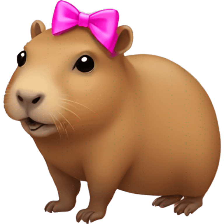 Little capybara with pink bow emoji