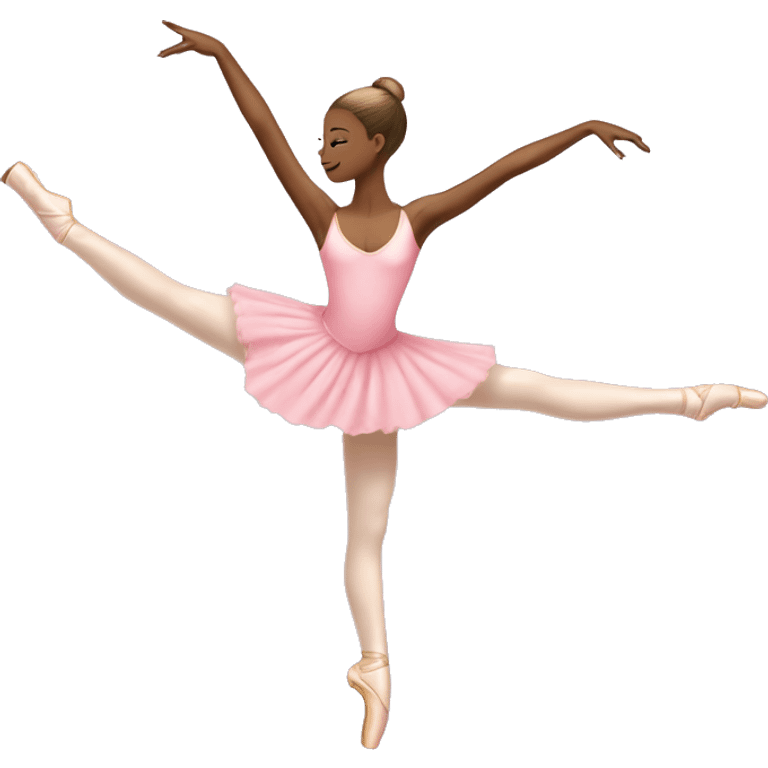 ballerina wearing pink doing an arabesque on pointe emoji