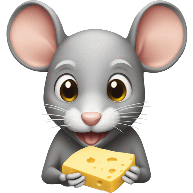 Rat eating cheese emoji