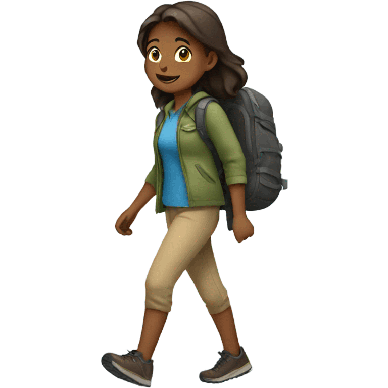 Girl walking down a mountain emoji