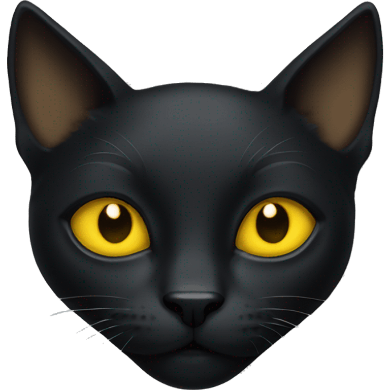 Black cat head with golden yellow eyes emoji