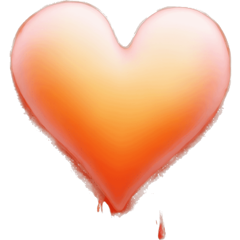 splattered paint heart glowing red-orange warmth emoji