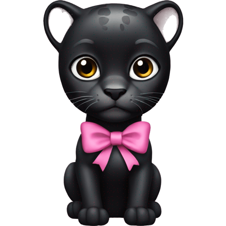 black panther with pink bow emoji