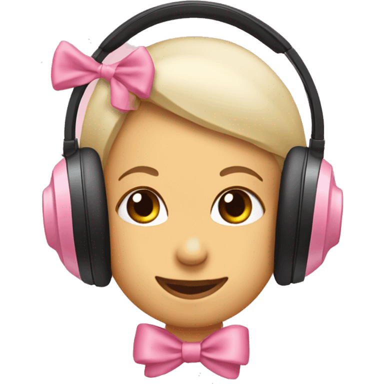 headphones with one baby pink bow on each side emoji