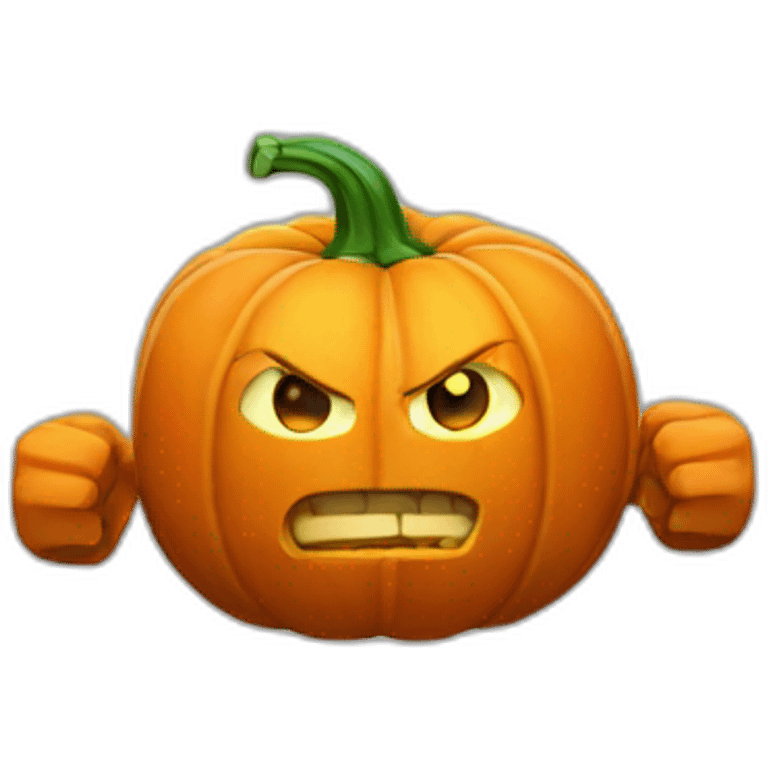 pumpkin with biceps emoji