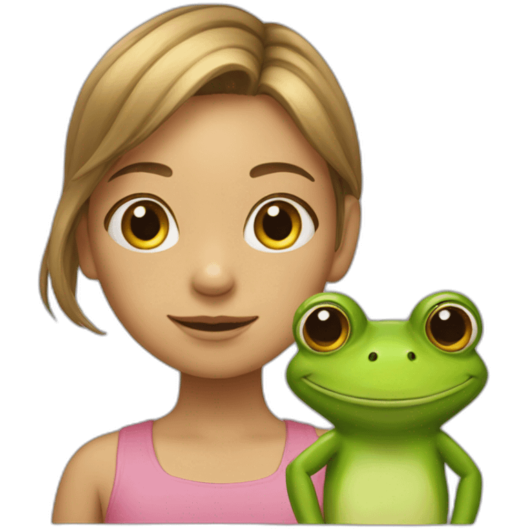 A frog in the shape of a girl emoji