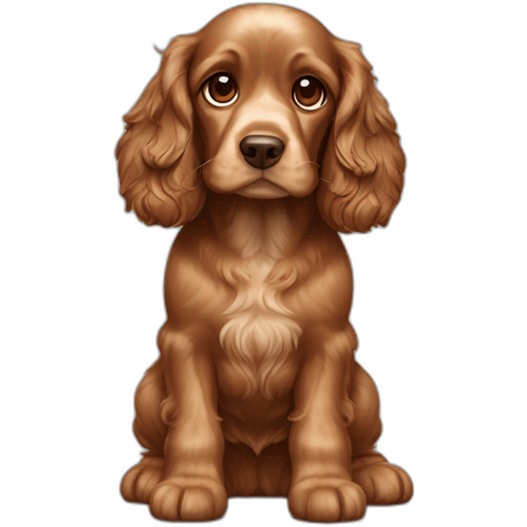 cocker spaniel dog brown emoji