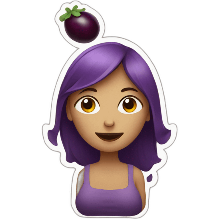 fille enceinte avec aubergine emoji