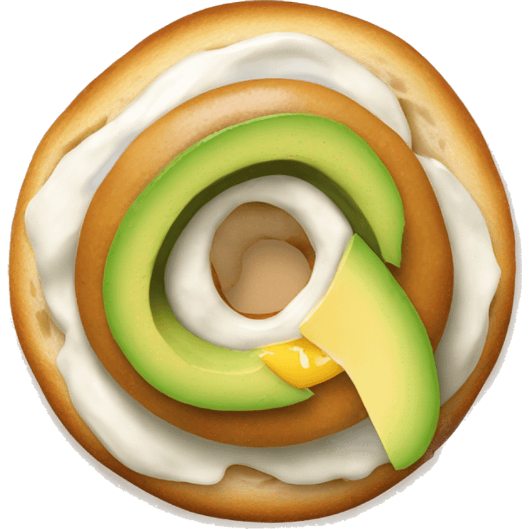 Bagel with avocado and egg on top emoji