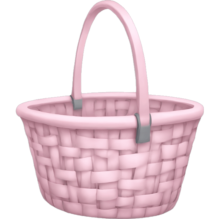 Pastel pink basket with grey clothing emoji