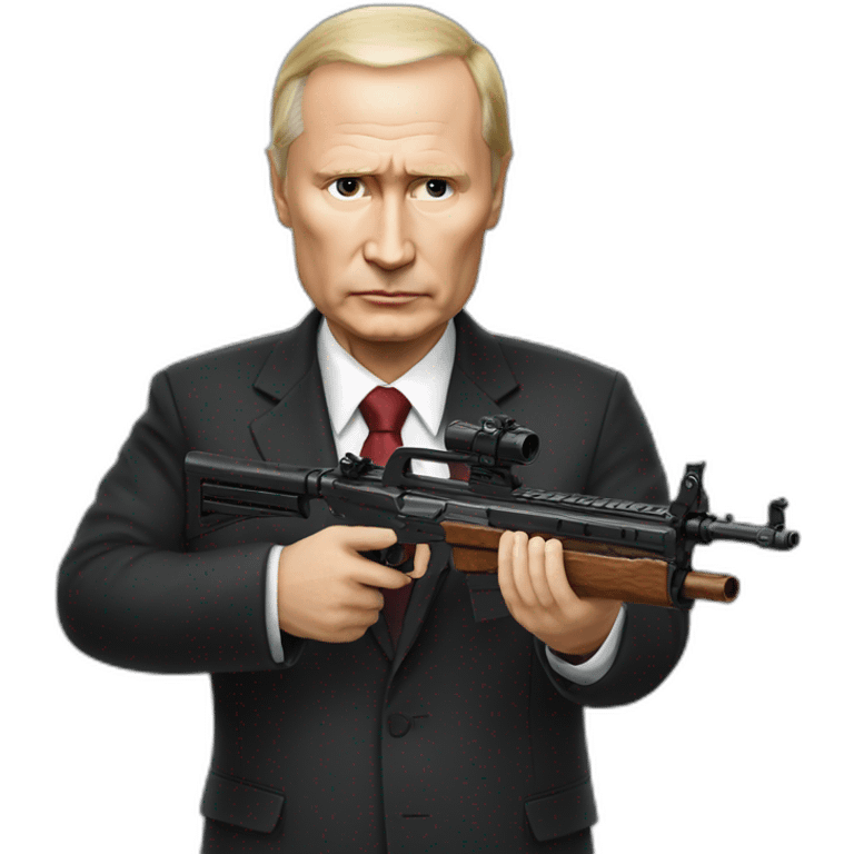 Vladimir Poutine shooting nobody emoji