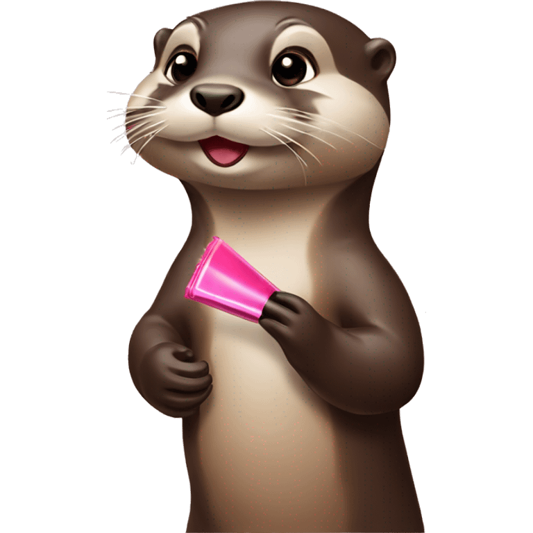 Otter applying lipgloss emoji