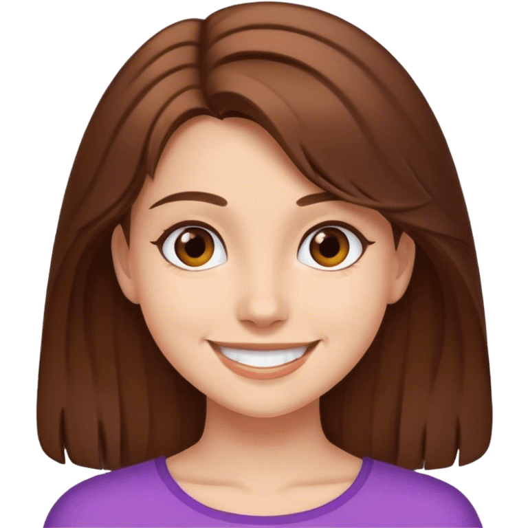 smiling girl with brown hair emoji