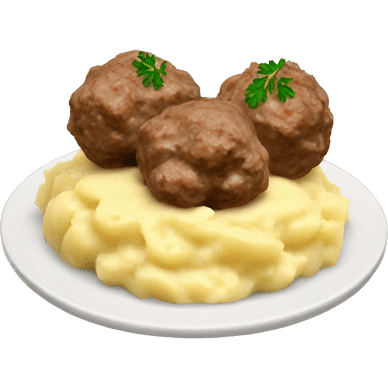 Swedish meatballs  with mash potatoes  emoji