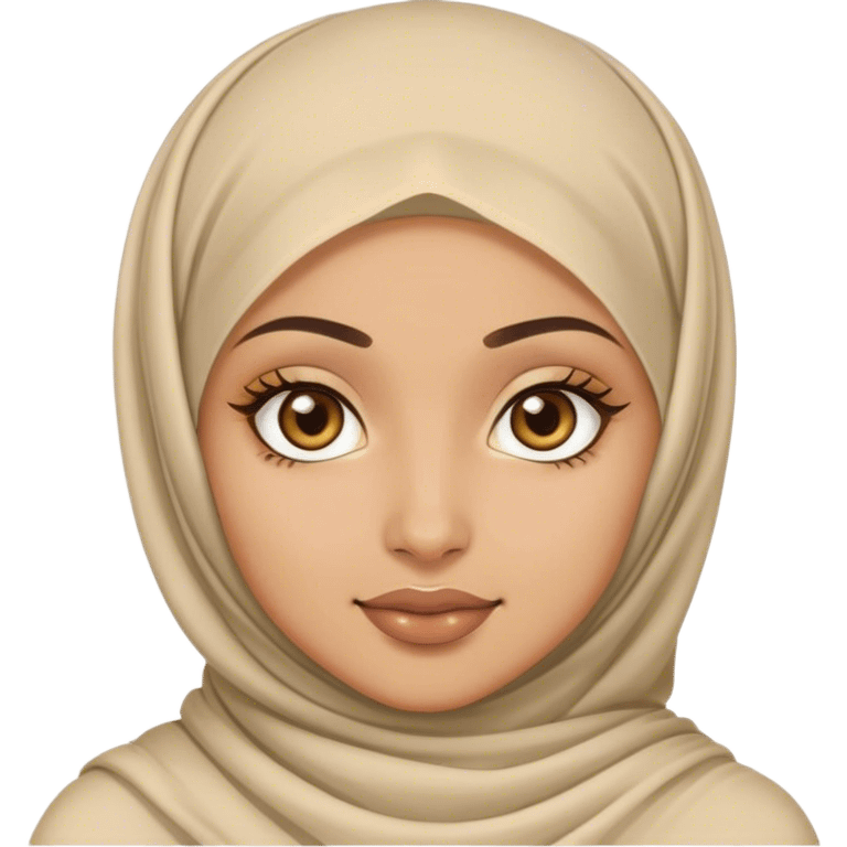 light skin hijabi girl with hazel contacts  emoji