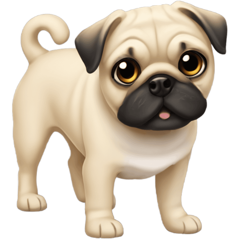 Maltezer mixed with a pug  emoji